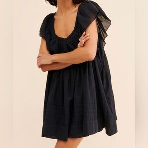 Free People Hailey Smocked Open Back Mini Dress